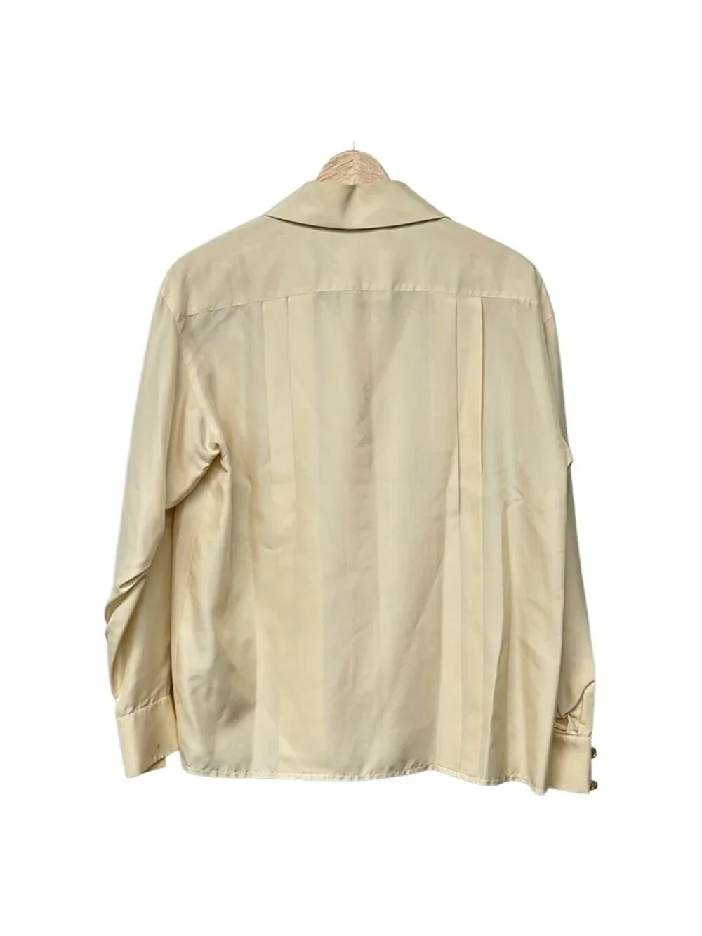 Chanel Long Sleeve Blouse M Ivory Silk 38